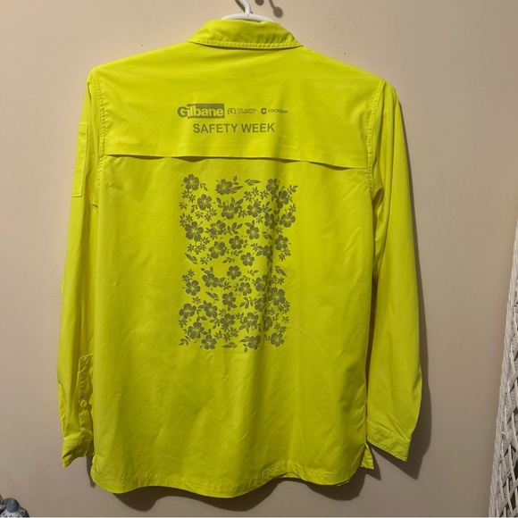 GSS High Visibility Workwear Shirt Unisex Women Medium Pockets Roll Up Buttons - Picture 2 of 10